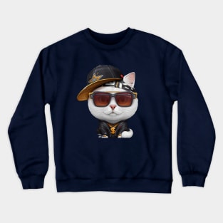 White Cat Hip-Hop Super Star Crewneck Sweatshirt